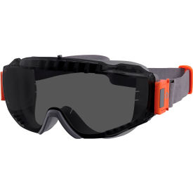 Ergodyne 60303 Ergodyne® MODI-NEO OTG Safety Goggles w/ Neoprene Strap, Vented Frame, Smoke Lens, Gray Frame image.
