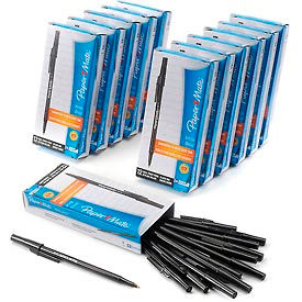 Paper Mate Write Bros Ballpoint Stick Pen, Medium, Black Ink, Dozen