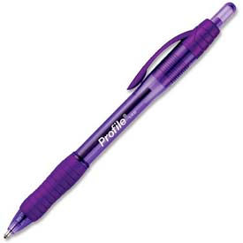 Paper Mate 35830 Paper Mate® Profile Retractable Ballpoint Pen, Non-Refillable, 1.4mm, Purple Ink, Dozen image.