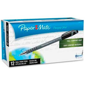 Paper Mate 9630131 Paper Mate® FlexGrip Ultra Ball Pen, Medium, Black Barrel/Ink, Dozen image.