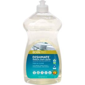 Earth Friendly Products PL9721/6 ECOS™ Pro Dishmate™ Manual Dishwashing Liquid, Free & Clear, 25 oz. Bottle, 6PK - PL9721/6 image.