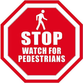 Ergomat Llc DS-SIGN 12-0031 Durastripe 12" Octagone Sign - Stop Watch For Pedestrians image.