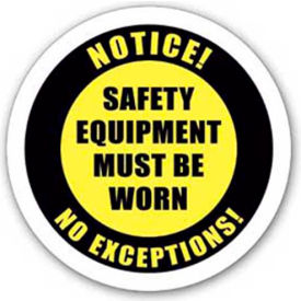 Ergomat Llc DS-SIGN 12-0139 Durastripe 12" Round Sign - Hard Hat Protection Required image.