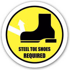 Ergomat Llc DS-SIGN 12-0163 Durastripe 12" Round Sign - Steel Toe Shoes Required image.