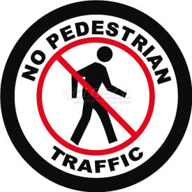 Ergomat Llc 0211-UEN Durastripe 12" Round Sign - No Pedestrian Traffic image.