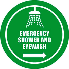 Ergomat Llc DS-SIGN 12-0241 Durastripe 12" Round Sign - Emergency Shower And Eyewash image.