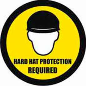 Ergomat Llc DS-SIGN 16-0140 Durastripe 16" Round Sign - Hard Hat Protection Required image.