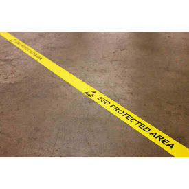 Ergomat Llc DSIL250Y-ESD-TYPE G DuraStripe® In-Line Printing, 2"W x 50L, Yellow, ESD PROTECTED AREA image.