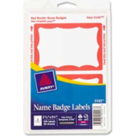 Avery Consumer Products 5143 Avery® Self-Adhesive Labels 2-11/32" x 3-3/8" Red 100/Pack image.