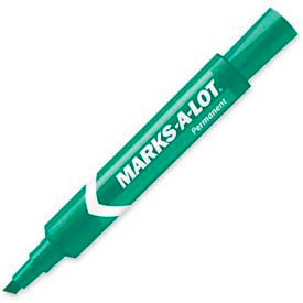 Avery Consumer Products 7885 Avery® Marks-A-Lot Permanent Marker, Chisel Tip, Green Ink, Dozen image.