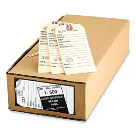 Avery Consumer Products 15030 Avery® Duplicate Repair Tags, Numbered 1 to 500, 5-1/4" x 2-5/8", Manila, 500 Tags/Box image.