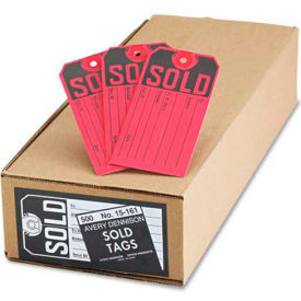Avery Consumer Products 15161 Avery® Sold Tags, 4-3/4" x 2-3/8", Red, 500 Tags/Box image.