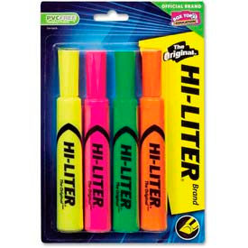 Avery® Hi-Liter Desk Style Highlighter / Chisel Tip / Yellow / Pink / Green / Orange / 4 / Pack
