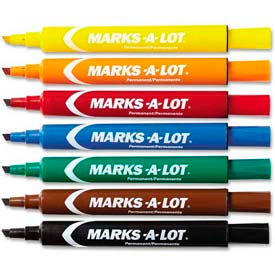 Avery Consumer Products 24800 Avery® Marks-A-Lot Permanent Marker, Large Chisel Tip, Assorted Ink, 12/Set image.