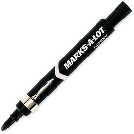 Avery Consumer Products 24878 Avery® Marks-A-Lot Permanent Marker, Pocket Clip, Bullet Tip, Black Ink, Dozen image.