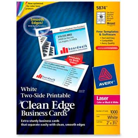 Avery Consumer Products 5874 Avery® Two-Side Printable Business Card, 2" x 3-1/2", White, 1000 Cards/Pack image.