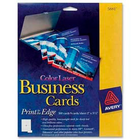 Avery Consumer Products 5881 Avery® Business Card, 2" x 3-1/2", White, 160 Cards/Pack image.