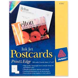 Avery Consumer Products 8386 Avery® Inkjet Post Card, 4" x 6", Matte, White, 100 Cards/Pack image.
