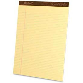 Esselte Pendaflex Corp. 20020****** Esselte® Gold Fibre Legal Pad, 8-1/2" x 11-3/4", Wide Ruled, Canary, 50 Sheet/Pad, 12 Pads/Pack image.