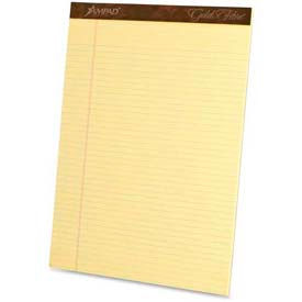 Esselte® Gold Fibre Legal Pad 8-1/2"" x 11-3/4"" Narrow Ruled Canary 50 Sheet/Pad 12 Pads/Pk