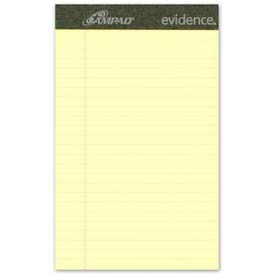 Esselte® Evidence Jr. Legal Pads 5"" x 8"" 15 lb Canary 50 Sheets/Pad 12 Pads/Pack