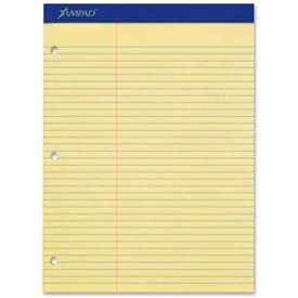 Esselte® Perforated Pad 8-1/2"" x 11-3/4"" College Ruled 3-Hole Punched Canary 100 Sheet/Pad