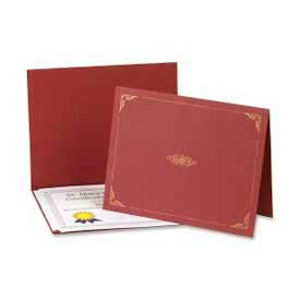 Esselte® Oxford Certificate Holder 25"" x 8-1/2"" Burgundy 5/Pack