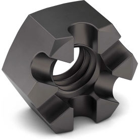 Earnest 351227T 3/4-10 Slotted Hex Nut - Grade 5 - Carbon Steel - Zinc Clear Trivalent - Coarse - Pkg of 10 image.