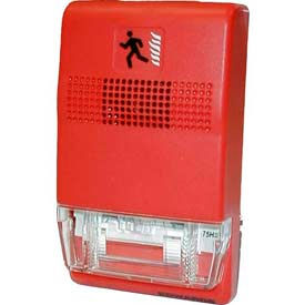 Edwards Signaling EG1RT-FIRE Edwards Signaling, EG1RT-FIRE, Genesis Trim Plate For Two-Gang Or 4" Square Boxes, Red, Marked Fire image.
