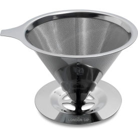 Escali Corp. CD3 London Sip Coffee Dripper, 1-4 Cups, Stainless Steel, Black image.