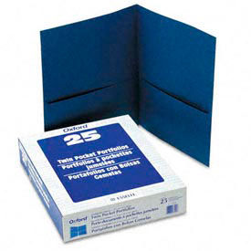 Esselte Pendaflex Corp. 57502 Twin Pocket Leatherette-Grained Portfolios, Royal Blue, 25/Box image.