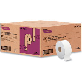 Cascades PRO Select Jumbo Bath Tissue Septic Safe 2-Ply White 3-1/3" x 1000 ft 12 Rolls/Carton
