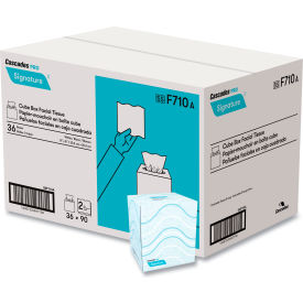 Cascades PRO Signature Facial Tissue 2-Ply White Cube 90 Sheets/Box 36 Boxes/Carton