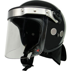 EXECUTIVE DISTRIBUTORS INTERNATIONAL EDX-072-L EDI-USA PROTEC-X Riot Helmet w/ Face Visor, Large, Matte Tone, Black image.