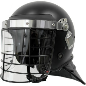 EXECUTIVE DISTRIBUTORS INTERNATIONAL EDX-074C EDI-USA Terminator-X Riot Helmet, w/ Face Visor, Steel Face Cage Bars, Universal Size image.
