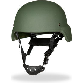 EXECUTIVE DISTRIBUTORS INTERNATIONAL EH-0881-GL EDI-USA MICH (ACH) Style Ballistic Helmet, Level III-A Ballistic Resistance, Large , Green image.