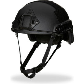 EXECUTIVE DISTRIBUTORS INTERNATIONAL EXH-09708-BL EDI-USA High-Cut Ballistic Helmet With Side Rails & Front Mount, Large , Black image.