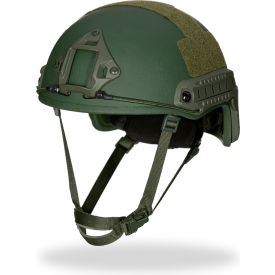 EXECUTIVE DISTRIBUTORS INTERNATIONAL EXH-09708-GL EDI-USA High-Cut Ballistic Helmet With Side Rails & Front Mount, Large , Green image.