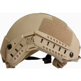 EDI-USA High Cut Ballistic Helmet with Side Rails & NVG Level III-A Ballistic Resistance Tan XL 