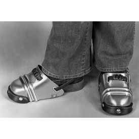 Ellwood Safety Appliance Co, Inc. 605**** Ellwood Safety Womens Foot Guards, Rubber Strap W/Tension Buckle, Aluminum Alloy, 4-1/2"W, 1 Pair image.