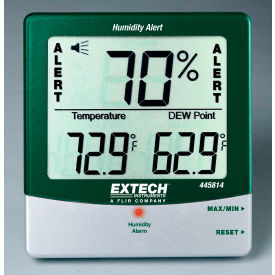 Flir Commercial Systems, Inc 445814 Extech 445814 Hygro-Thermometer Humidity Alert W/Dew Point, Grey/White, Wall Mount, AAA battery image.