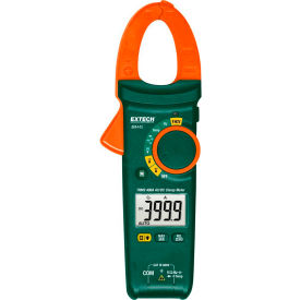 Flir Commercial Systems, Inc MA445 Extech MA445 True RMS AC/DC Clamp Meter & Non-Contact Voltage Dector, Type K, 400A, Orange/Green image.