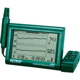 Flir Commercial Systems, Inc RH520B Extech RH520B Humidity+Temperature Chart Recorder W/Detachable Probe, Green, Universal AC image.