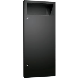 Asi Group 10-6474-2-41PC ASI® Simplicity™ Semi-Recessed Powder Coated Waste Receptacle, Stainless Steel, Black image.