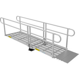 Ez-Access P3G-SEM10 EZ-ACCESS PATHWAY 3G Wheelchair Ramp Kit, 10FT, 36" Use W, Expanded Metal, Two-Line Handrail, 3/PK image.