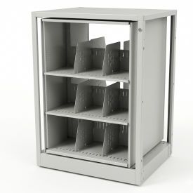 Rotary File Cabinet Adder Unit Letter 2 Shelves Light Gray