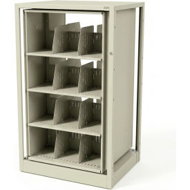 Rotary File Cabinet Adder Unit Letter 3 Shelves Bone White