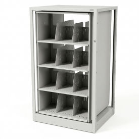 Rotary File Cabinet Adder Unit Legal 3 Shelves Light Gray