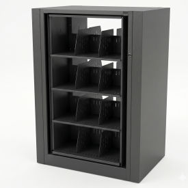 Rotary File Cabinet Starter Unit Legal 3 Shelves Black