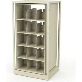 Rotary File Cabinet Adder Unit Letter 4 Shelves Bone White